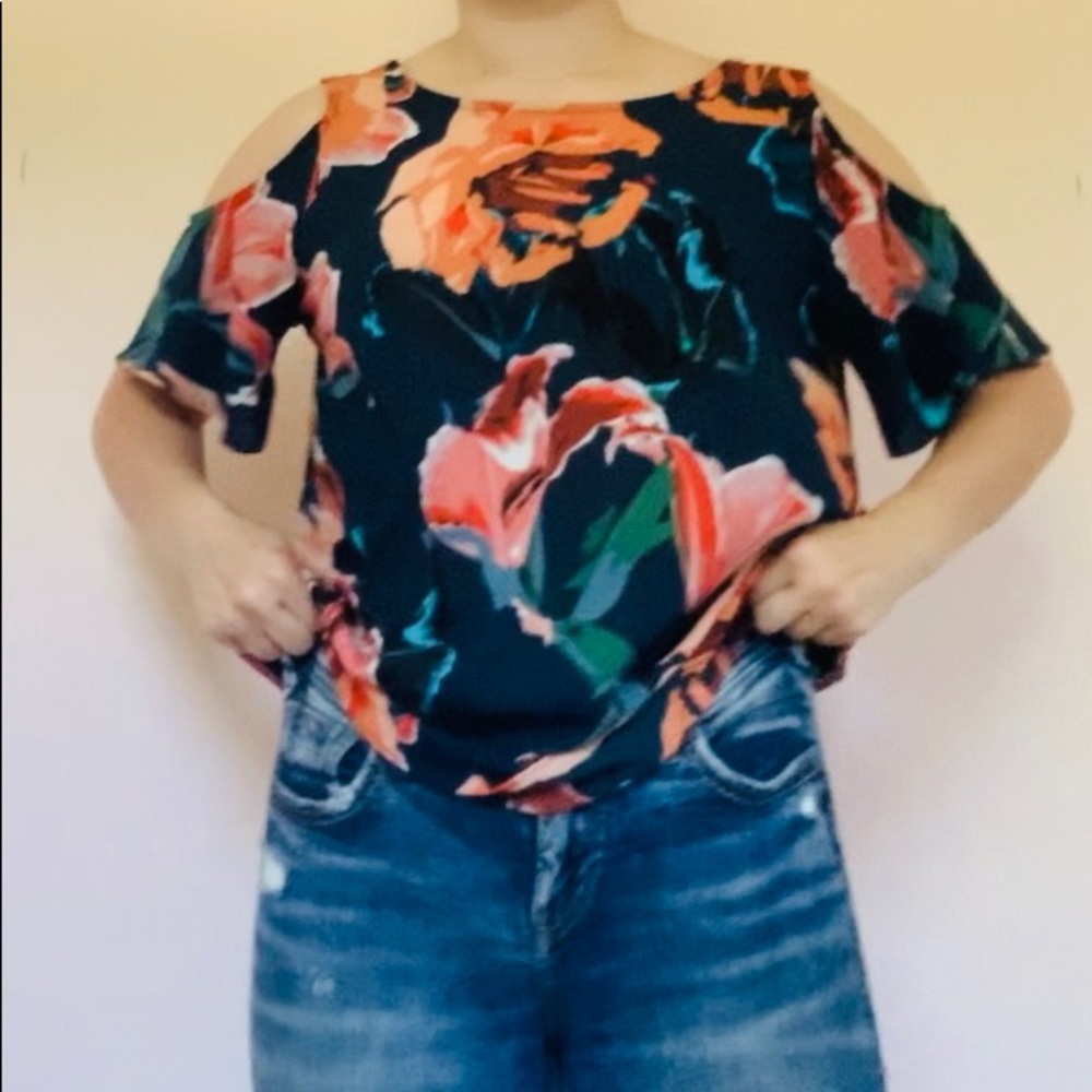 Floral off-the-shoulder top